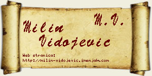 Milin Vidojević vizit kartica